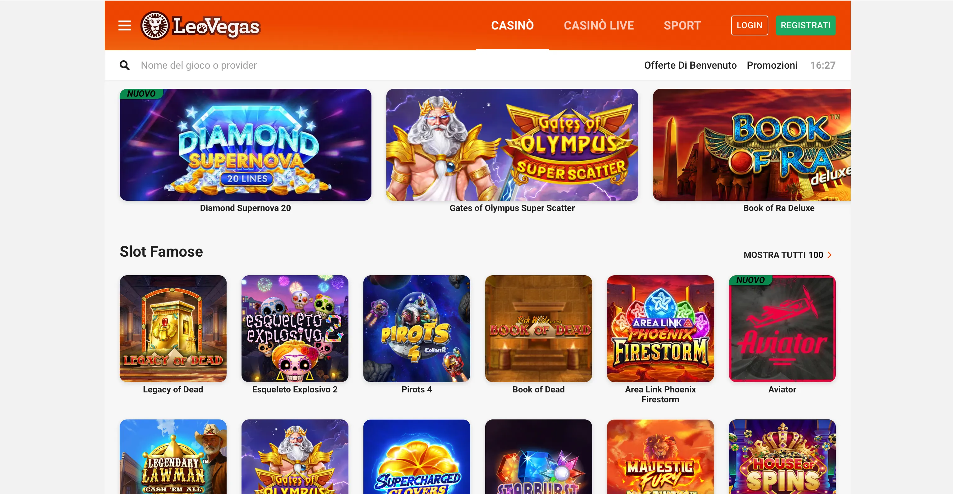 LeoVegas casino online esteri